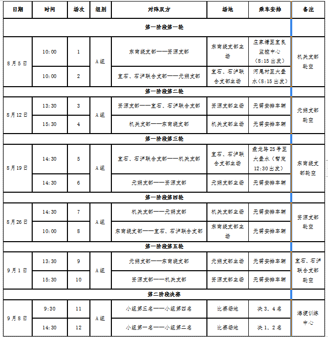 赛程表(1)